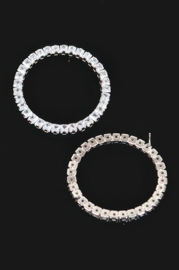 Round Rhinestone Statement Earrings – 2-Inch