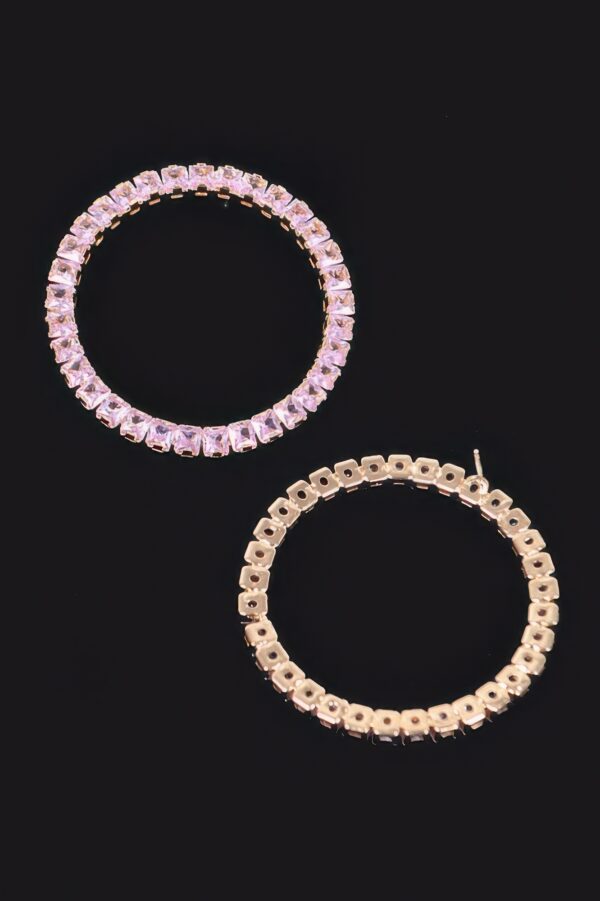 Round Rhinestone Statement Earrings – 2-Inch