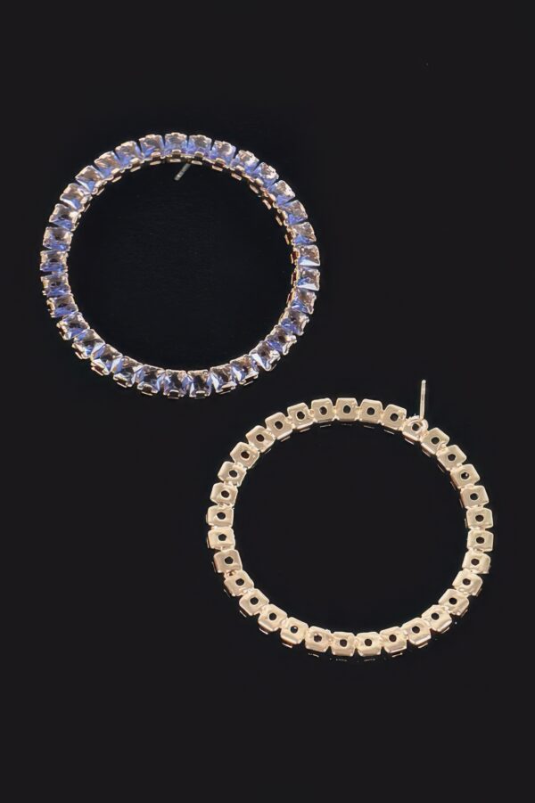 Round Rhinestone Statement Earrings – 2-Inch