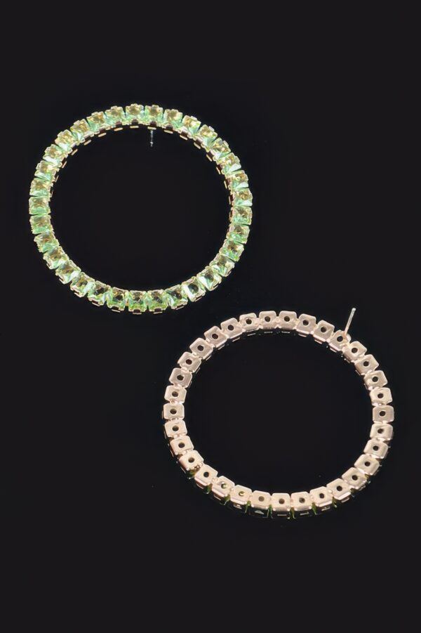 Round Rhinestone Statement Earrings – 2-Inch