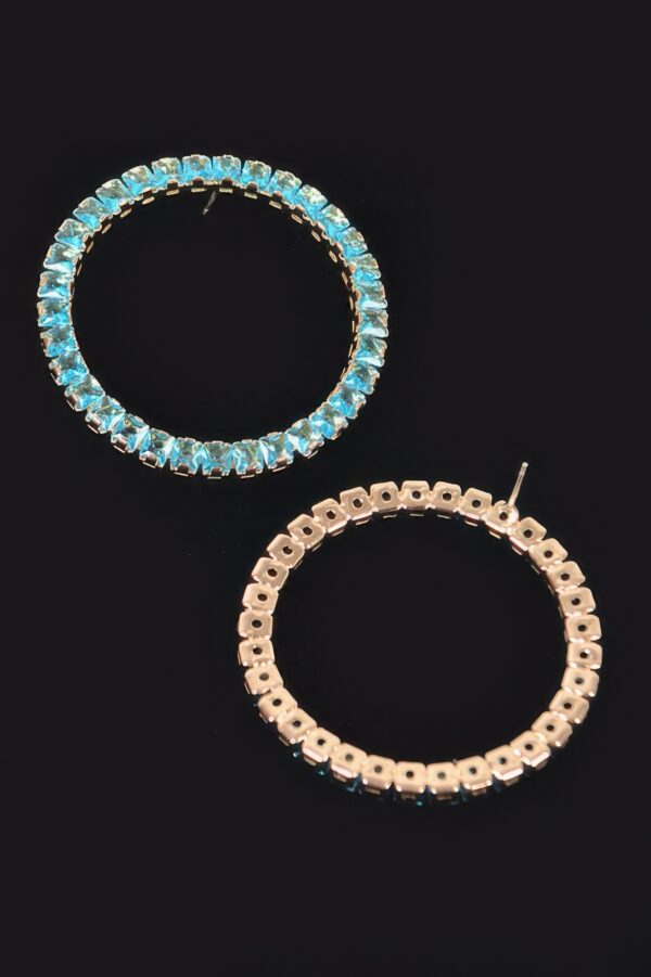 Round Rhinestone Statement Earrings – 2-Inch