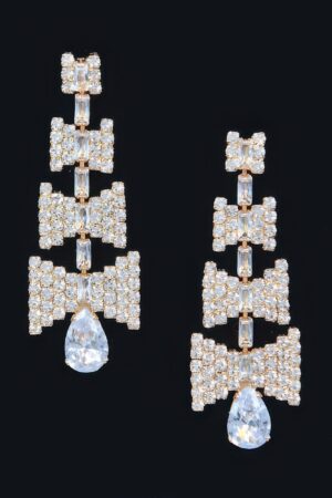Slim Rhinestone Drop Earrings – Streamlined Sparkle