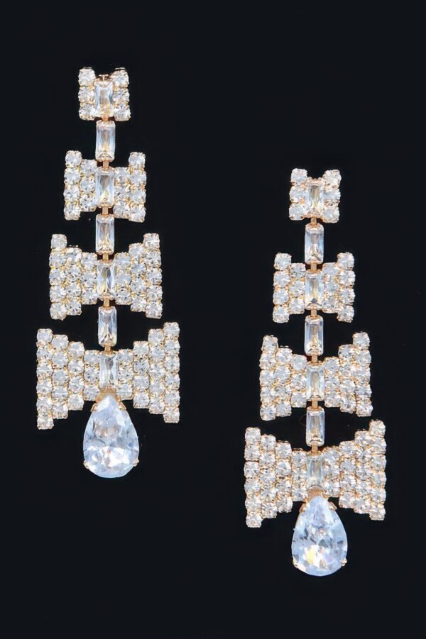 Slim Rhinestone Drop Earrings – Streamlined Sparkle