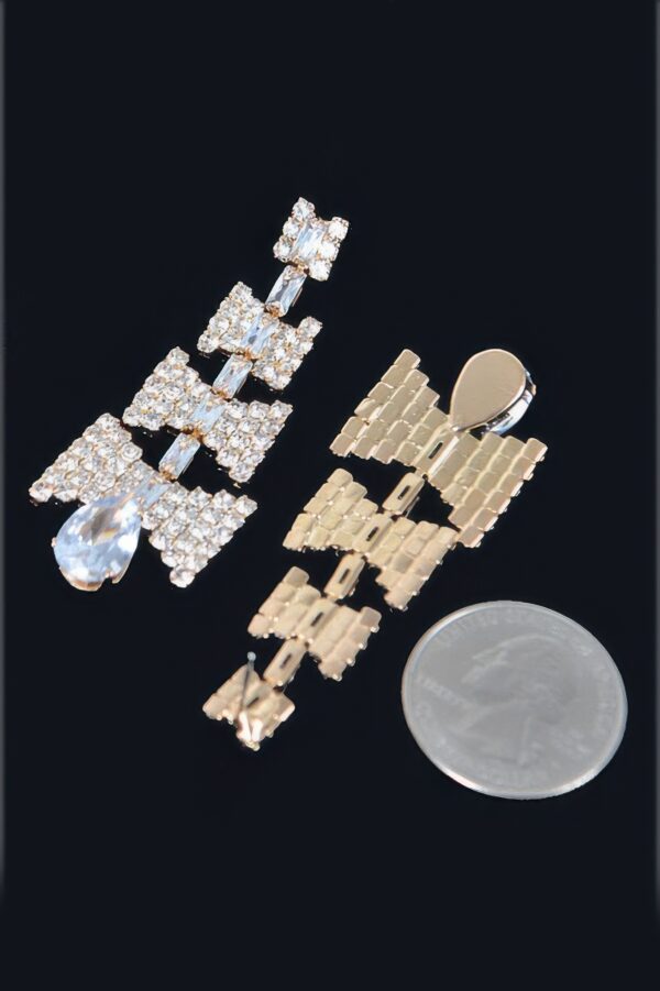 Slim Rhinestone Drop Earrings – Streamlined Sparkle