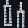 Rhinestone Drop Earrings – Wide Silhouette