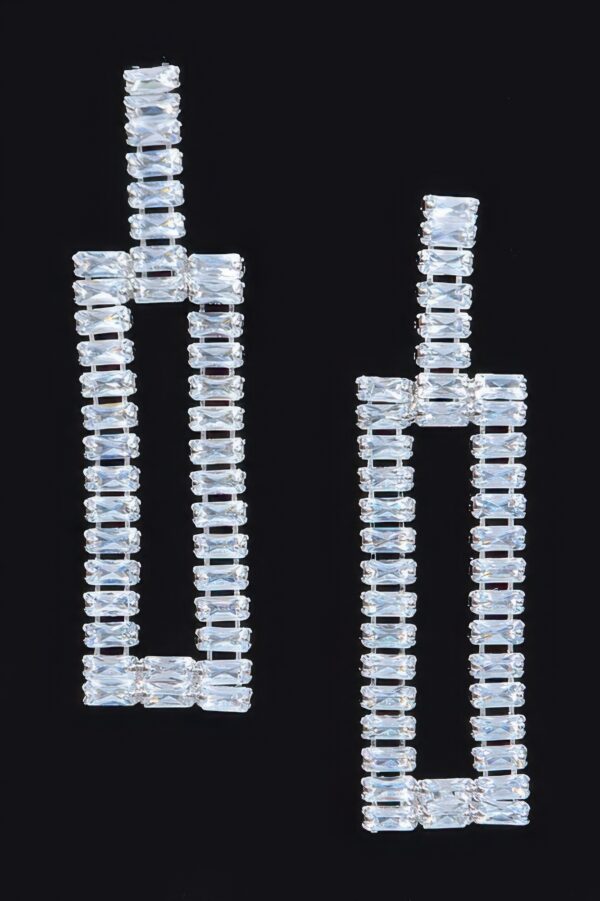 Rhinestone Drop Earrings – Wide Silhouette
