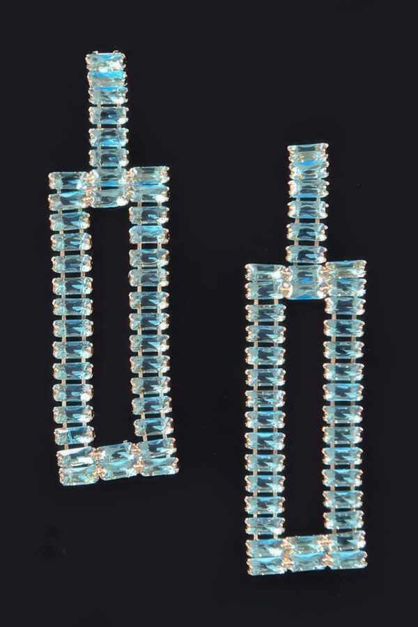 Rhinestone Drop Earrings – Wide Silhouette