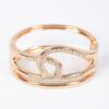 Rhinestone Spring Hinge Metal Cuff – Structured Sparkle