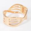 Rhinestone Metal Spring-Hinge Cuff Bracelet