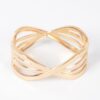 Rhinestone Metal Spring-Hinge Cuff Bracelet