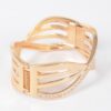 Rhinestone Metal Spring-Hinge Cuff Bracelet