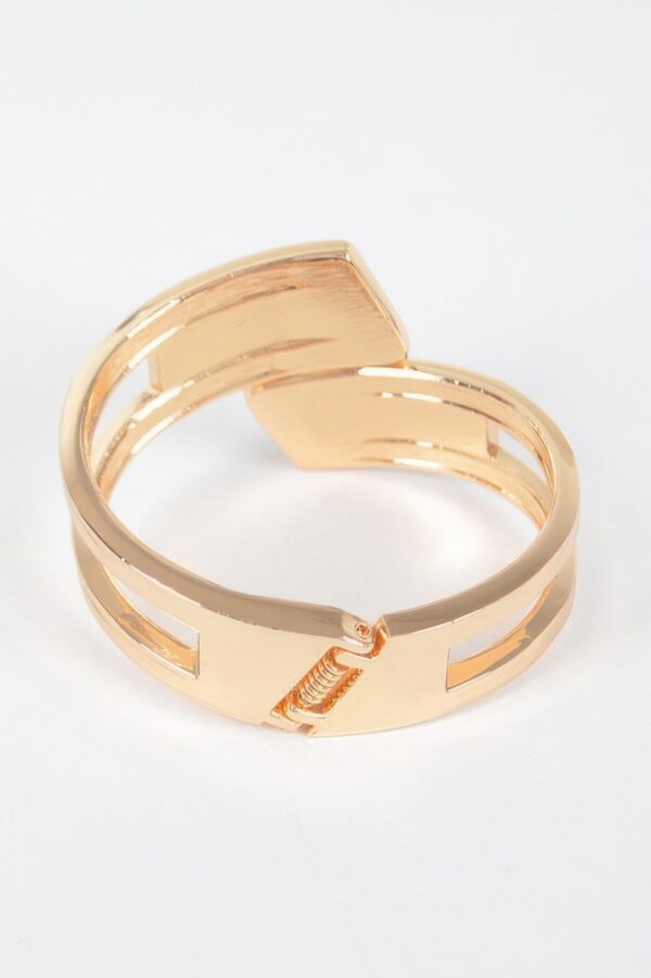 Sparkling Rhinestone Metal Spring-Hinge Cuff