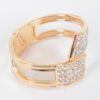 Sparkling Rhinestone Metal Spring-Hinge Cuff