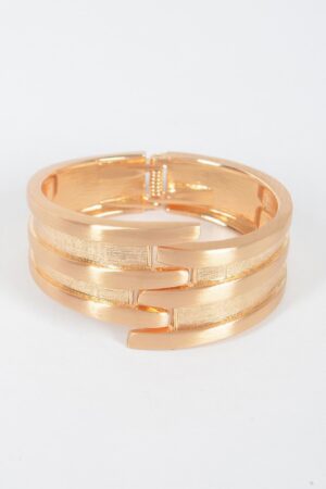 Rhinestone Spring-Hinge Metal Cuff Bracelet