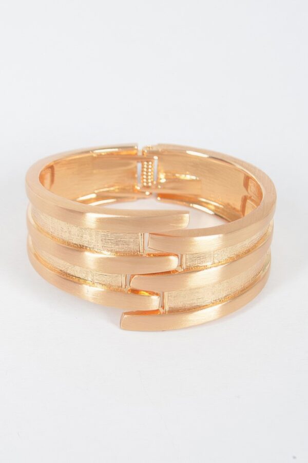 Rhinestone Spring-Hinge Metal Cuff Bracelet