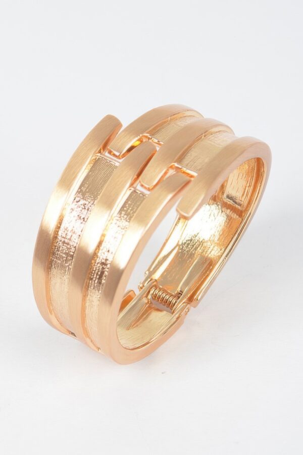 Rhinestone Spring-Hinge Metal Cuff Bracelet