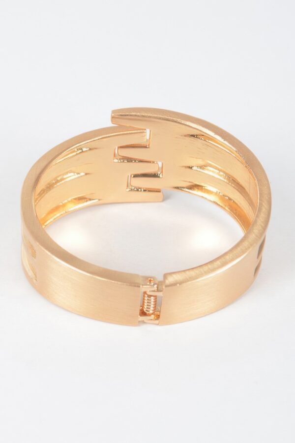Rhinestone Spring-Hinge Metal Cuff Bracelet