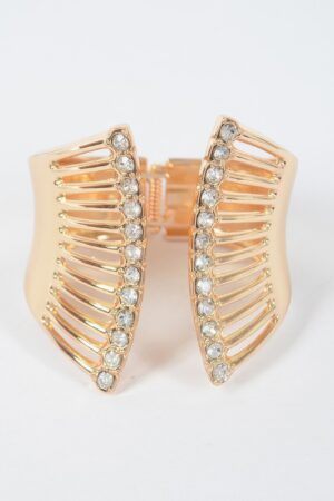 Polished Metal Spring Hinge Cuff Bracelet