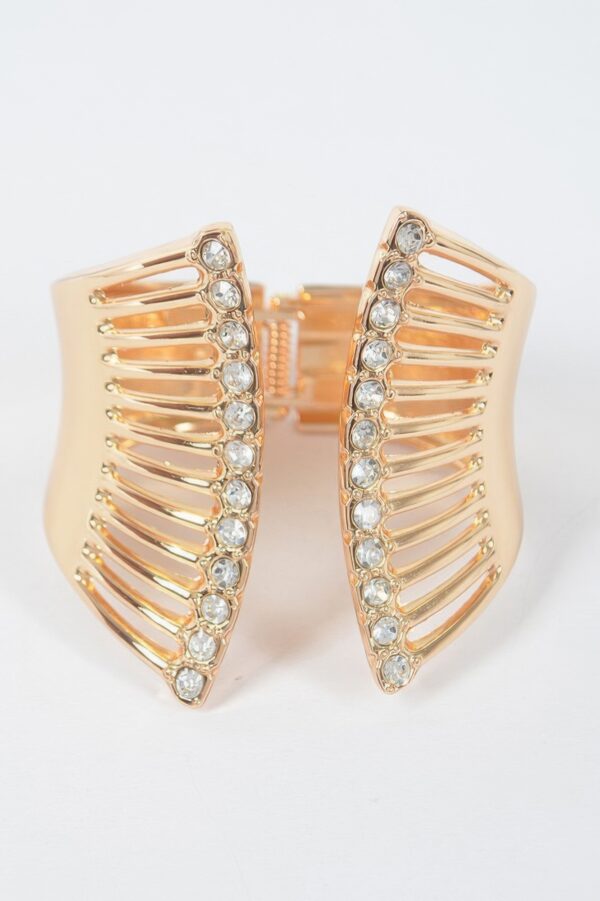 Polished Metal Spring Hinge Cuff Bracelet