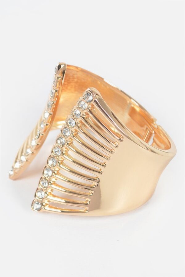 Polished Metal Spring Hinge Cuff Bracelet