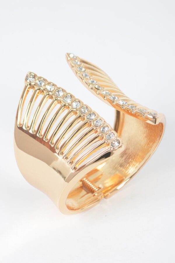 Polished Metal Spring Hinge Cuff Bracelet