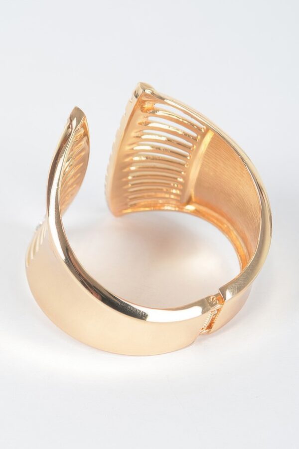 Polished Metal Spring Hinge Cuff Bracelet