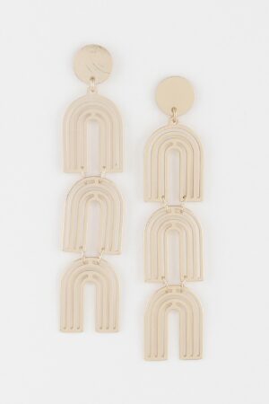 Triple Arch Drop Earrings – Layered Sculptural Drops