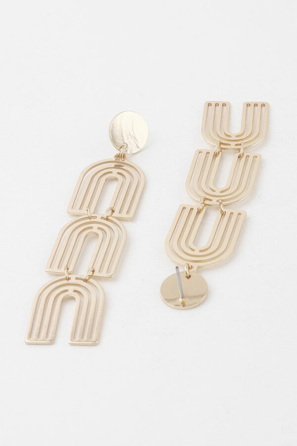 Triple Arch Drop Earrings – Layered Sculptural Drops