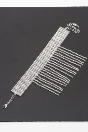 Rhinestone Tube Cuff Bracelet – Multi-Layer Stacked