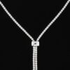 Rhinestone Choker Necklace with Drop Pendant