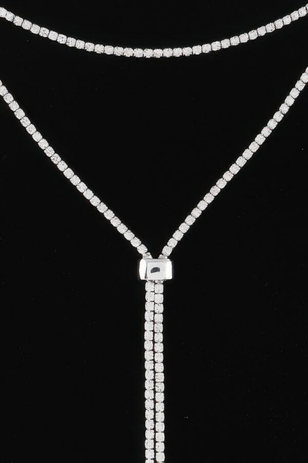 Rhinestone Choker Necklace with Drop Pendant
