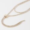 Rhinestone Choker Necklace with Drop Pendant