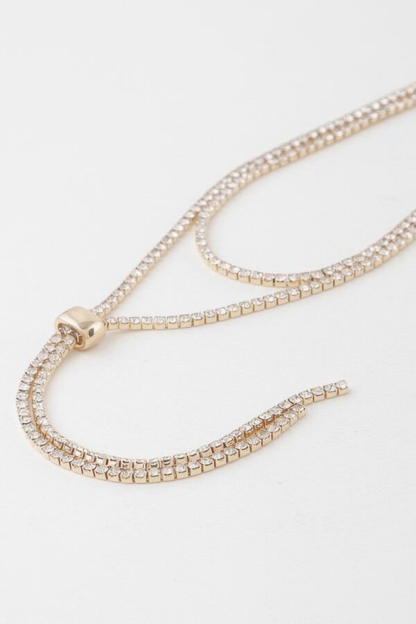 Rhinestone Choker Necklace with Drop Pendant