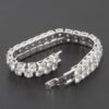 Double Rhinestone Clasp Bracelet – Structured Sparkle