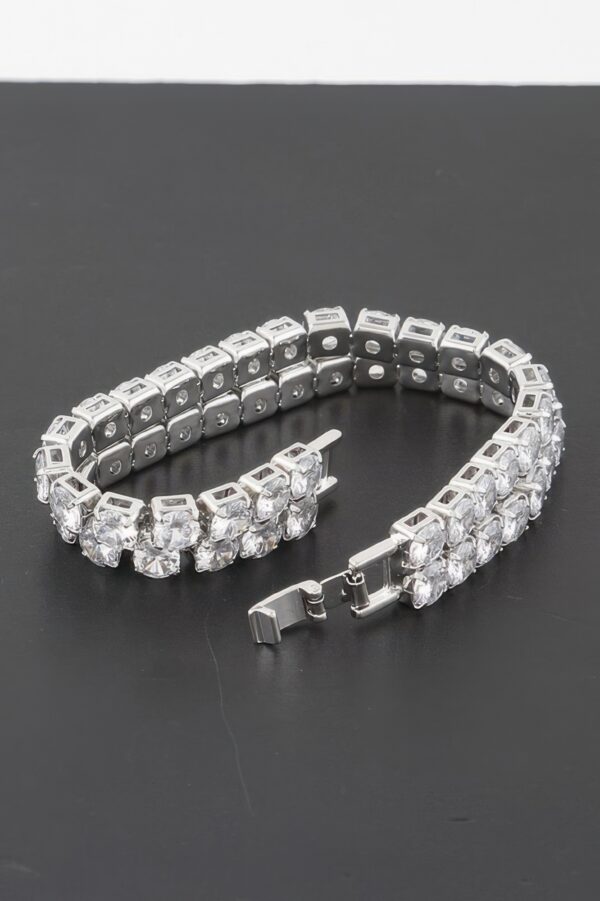 Double Rhinestone Clasp Bracelet – Structured Sparkle
