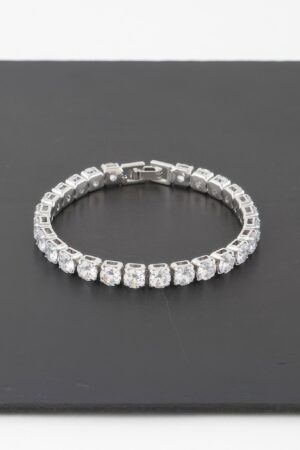 Jeweled Rhinestone Clasp Bracelet – Compact Shine