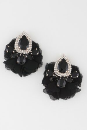 Teardrop Petal Drop Earrings – Layered Sculptural Design