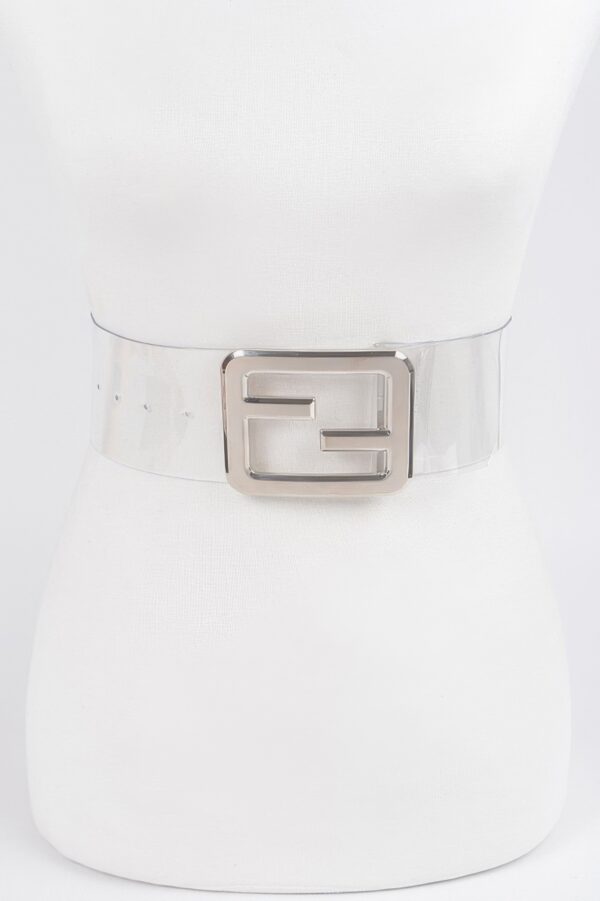 Clear PVC Waist Belt with Metal Buckle