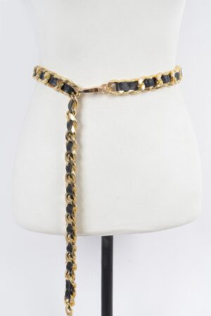 Faux Leather Oversized Chain Waist Belt