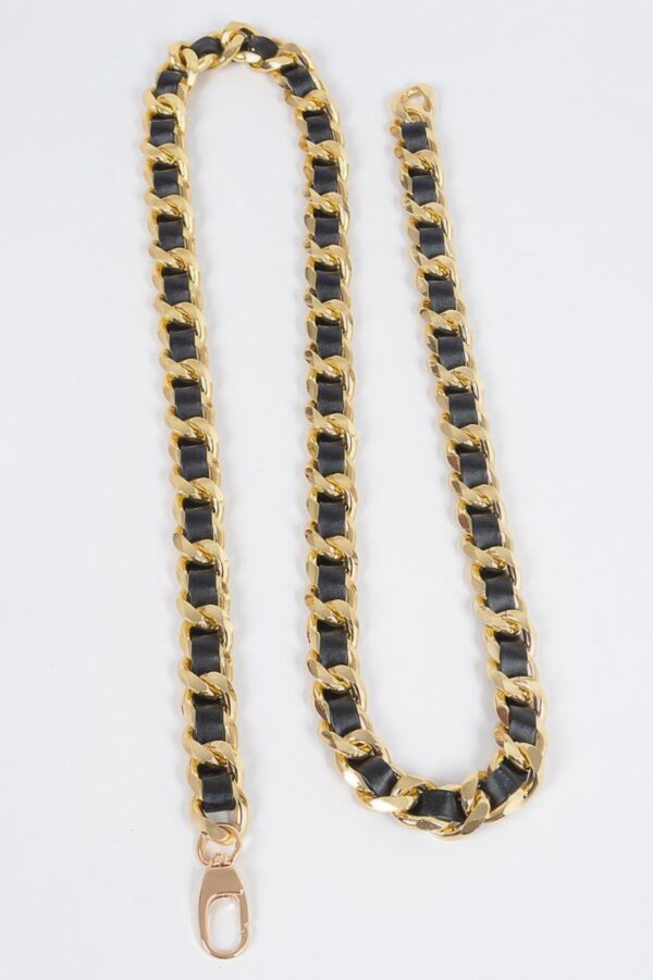 Faux Leather Oversized Chain Waist Belt