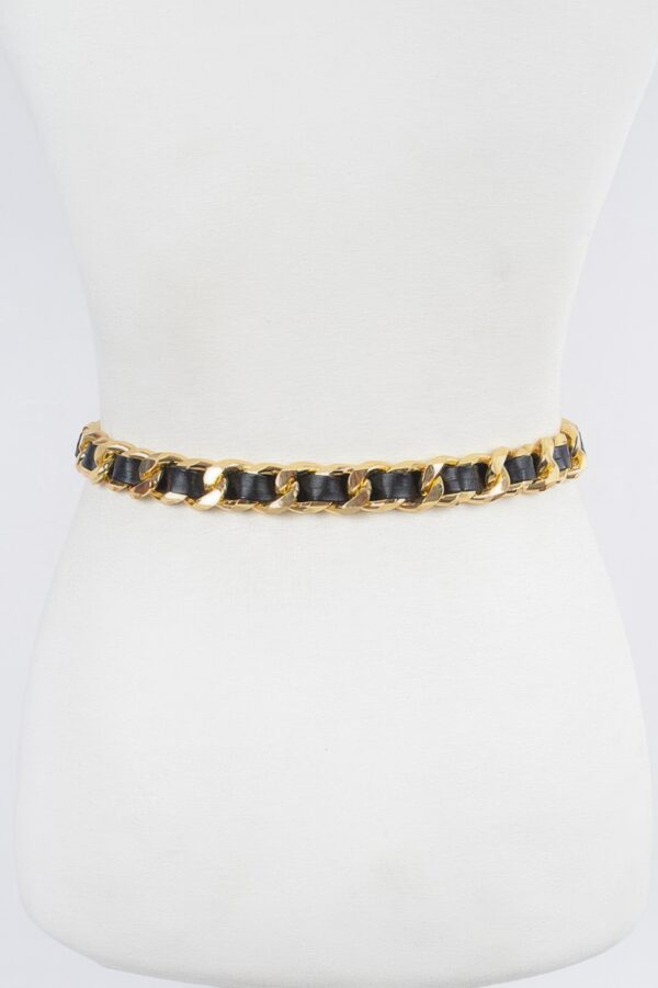 Faux Leather Oversized Chain Waist Belt