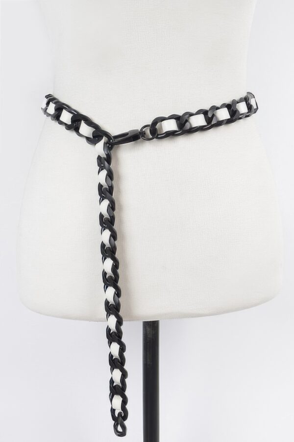 Faux Leather Oversized Chain Waist Belt