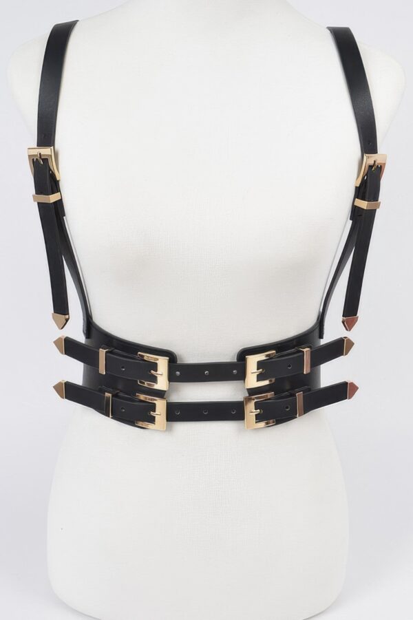 Multi-Buckle Harness Belt – PU & Elastic