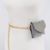 Rhinestone Mini Bag with Chain Belt Strap