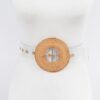 Clear PVC Belt with Oversized Woven Bamboo Buckle