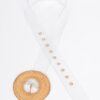 Clear PVC Belt with Oversized Woven Bamboo Buckle