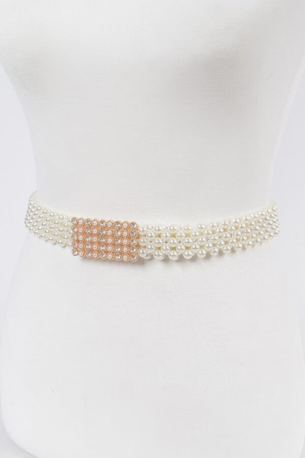 Elastic Pearl Waist Belt – PVC Stretch Accents