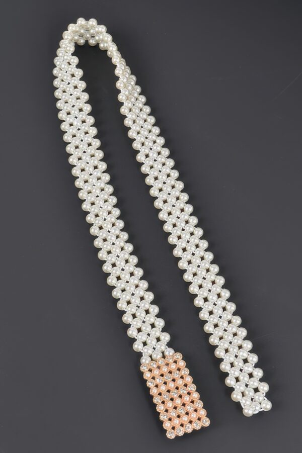 Elastic Pearl Waist Belt – PVC Stretch Accents