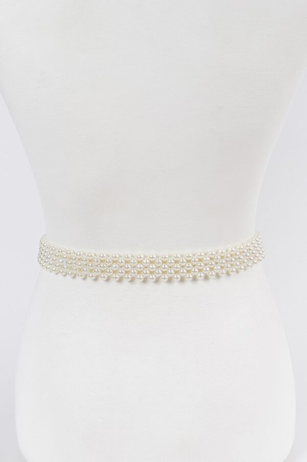 Elastic Pearl Waist Belt – PVC Stretch Accents