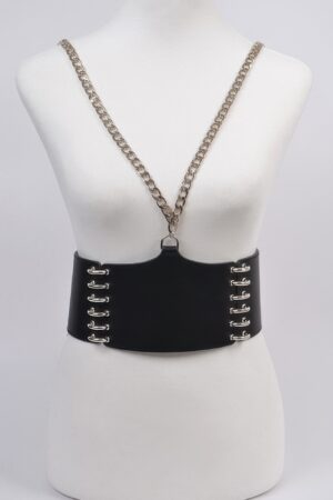Wide Faux Leather Waist-Defining Belt
